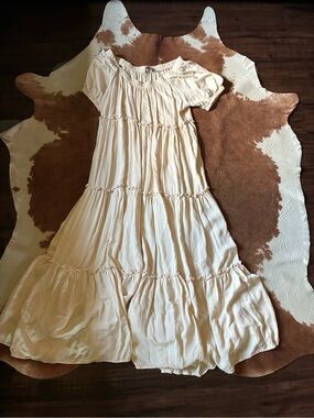 Cream Tiered Maxi Dress - Lightweight Summer Dress